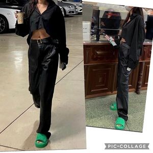 Bottega Veneta Green Sponge Geometric plate-form Slide Sandal sz 38